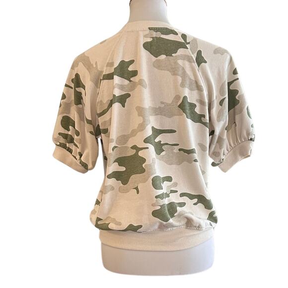 Sundry Camo Ringer Short Sleeve Sweatshirt Tee - Picture 3 of 5